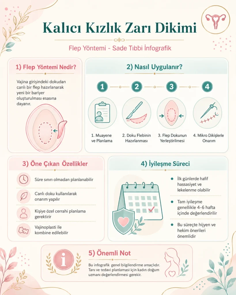 Kızlık Zarı Dikimi İstanbul 3 kalici kizlik zari dikimi flep yonetimi anlatimi infografik